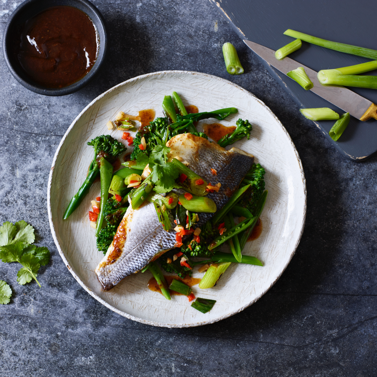 Soy Ginger And Garlic Steamed Sea Bass Cook With Mands